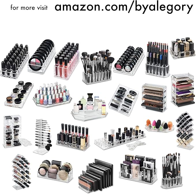 byAlegory Acrylic Makeup Eyeshadow Palette Organizer W/ Removable Dividers | 10 - Image 7
