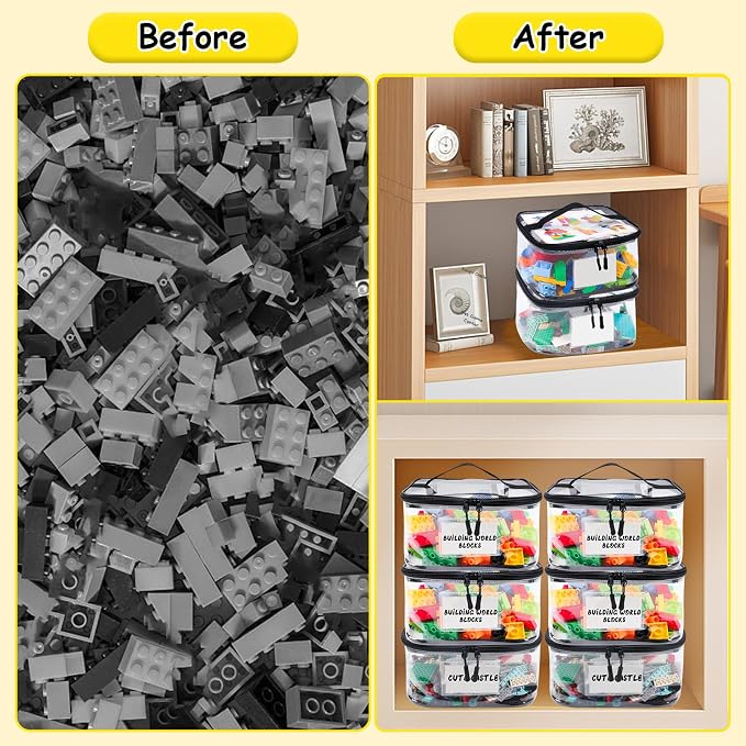 6 Pack Clear Toy Storage Bag - Image 2