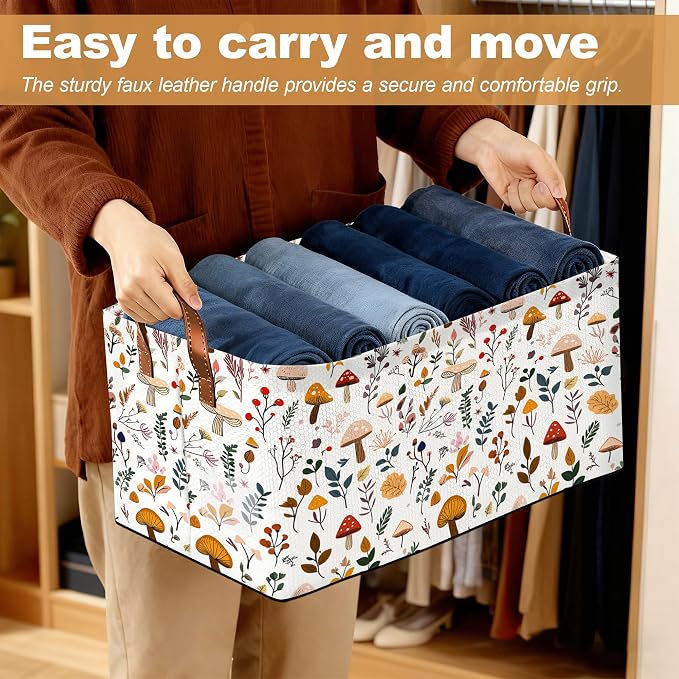Decorative 32L Mushroom Storage Bins - Image 6