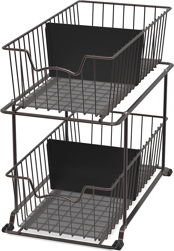 SimpleHouseware 2 Tier Cabinet Wire Basket Drawer Organizer by SimpleHouseware