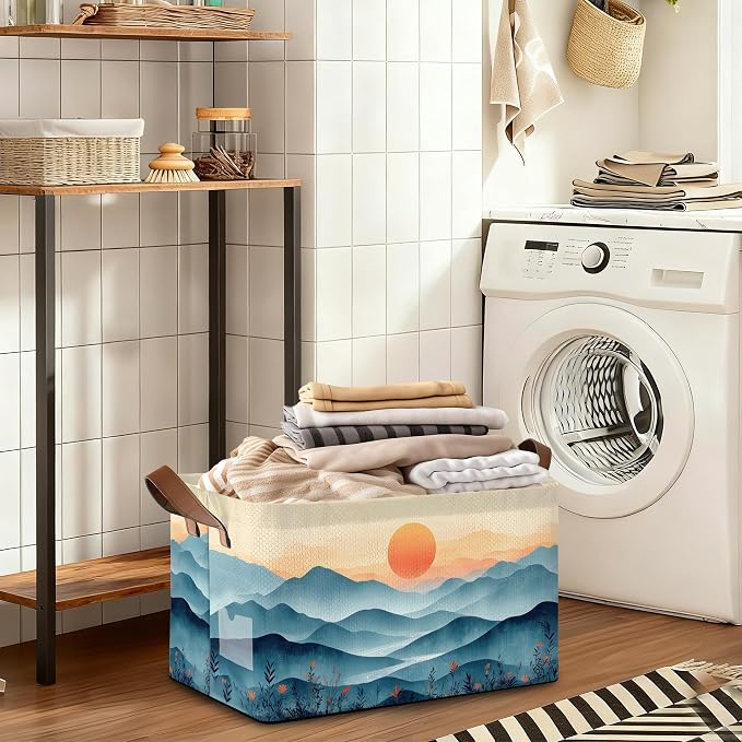 Storage Bin with Handles, Sun Mountains Collapsible Laundry Baskets - Image 7