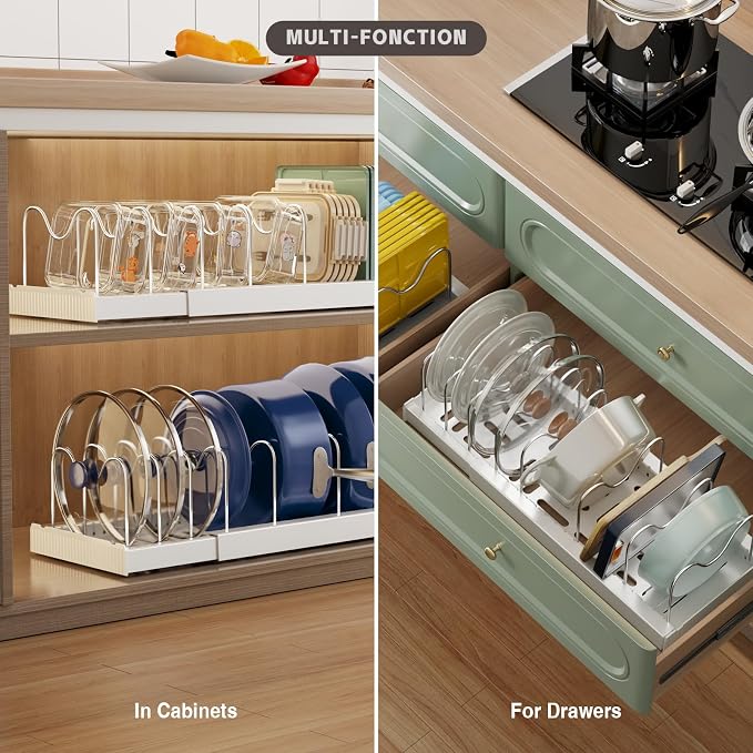 Expandable Food Storage Container Lid Organizers - Image 4