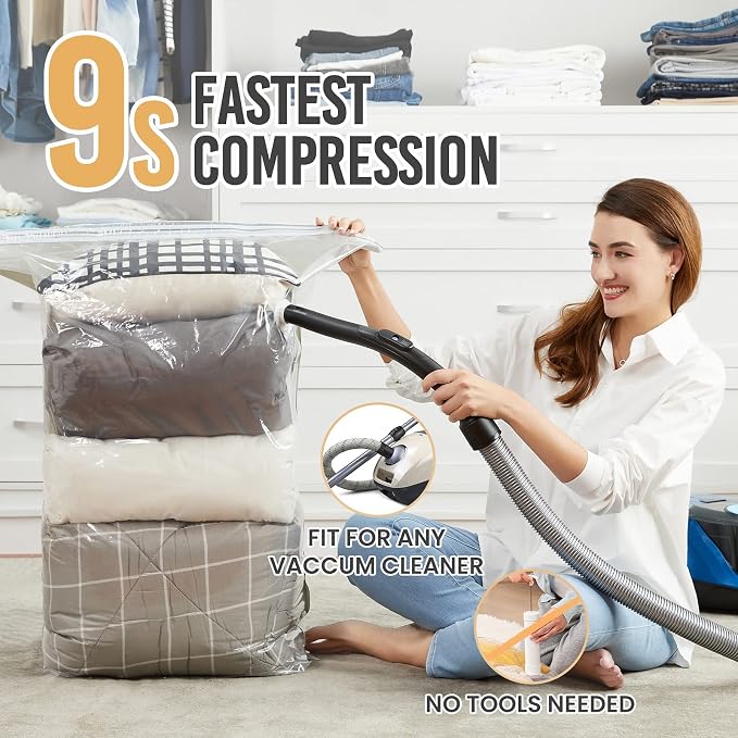 TAILI 8 Pack Vacuum Storage Bags Space Saver, Jumbo Cube 31x40x15 Inch - Image 4