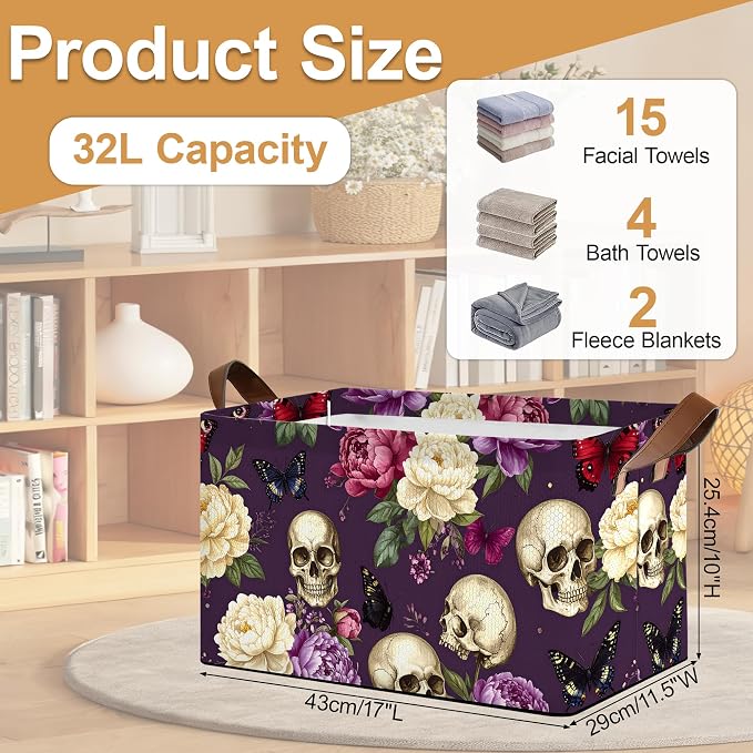 Purple Flower Skeleton Storage Bins - Image 2