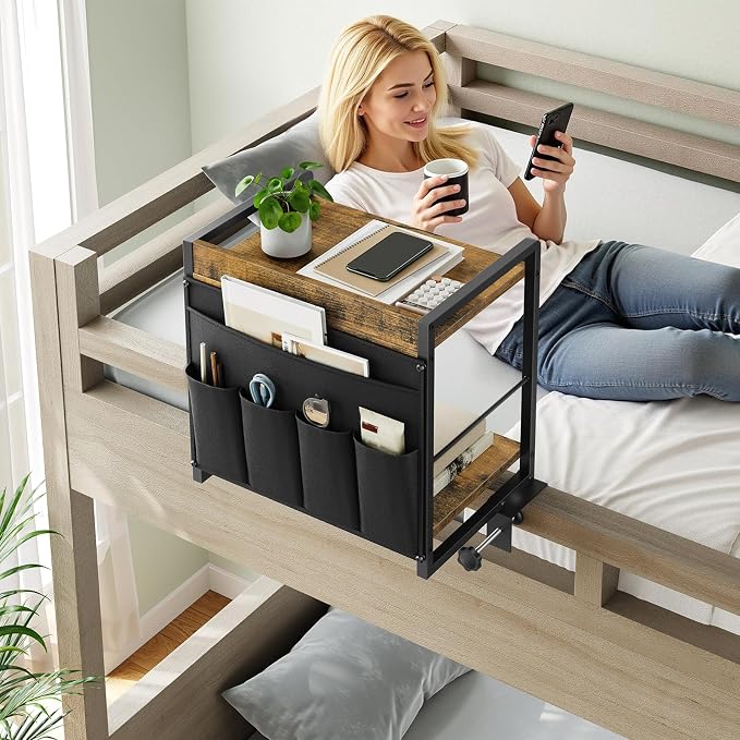 2-Tier Bedside Shelf, Bed Tray Shelf - Image 3