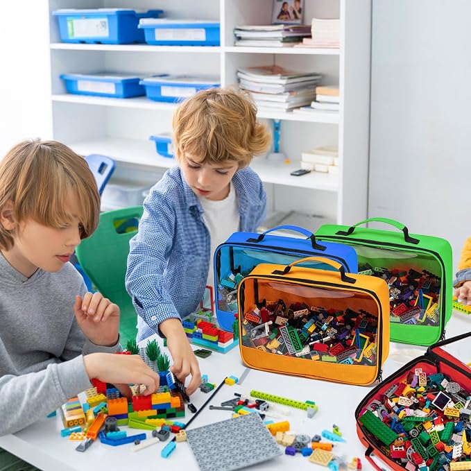 4 PCS Toys Storage Bag, Classic Bricks Building Set Storage Bag, Travel Case - Image 5