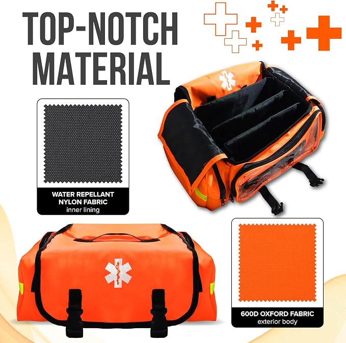 JJ CARE Trauma Bag, Fully Stocked EMT Medical Bag - Image 5
