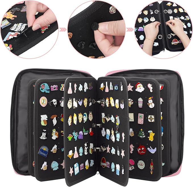 Enamel Pin Display Pages Pin Carrying Case, Pins Collection Storage Organizer - Image 3