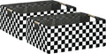 Checkered Storage Basket Foldable Nursey Box | 16.9" Storage Cube by Unknown