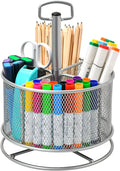 Marbrasse Mesh Desk Organizer, 360-Degree Rotating Multi-Functional Pen Holder by Marbrasse