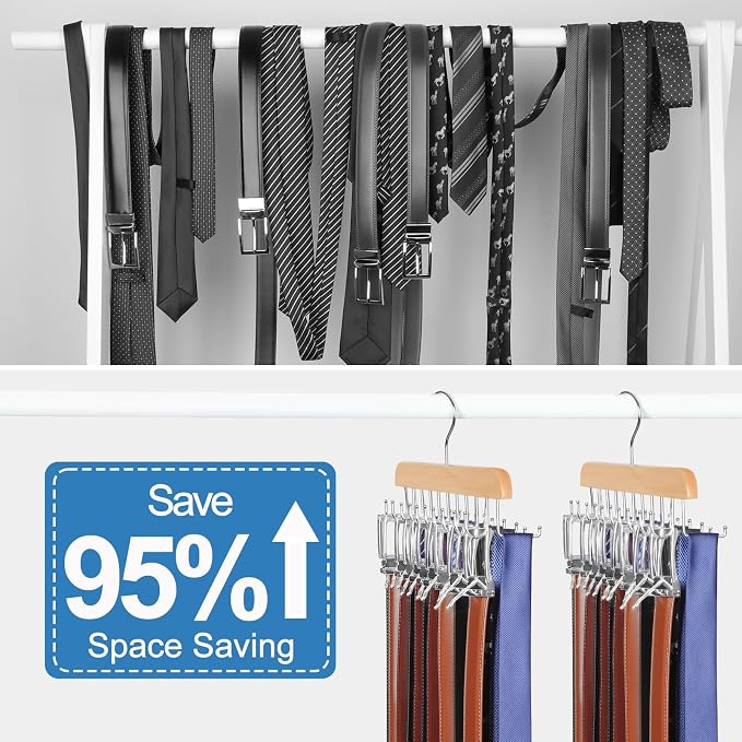 TOPIA HANGER 40 Hooks Belt Tie Hanger Space Saving - Image 2