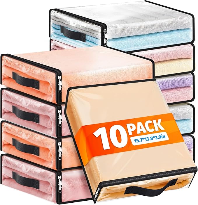 SpaceWhisper 10 Pack Clear Storage Bags, Plastic Blanket Storage Bags by Unknown