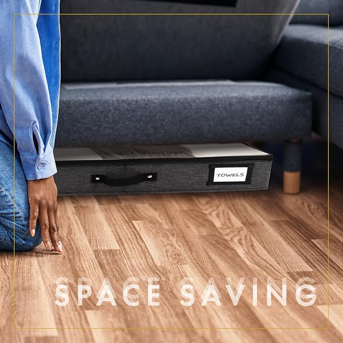 HOMELUX THEORY 2pc Low Profile Under Bed Storage Containers, Thin Under Couch - Image 7