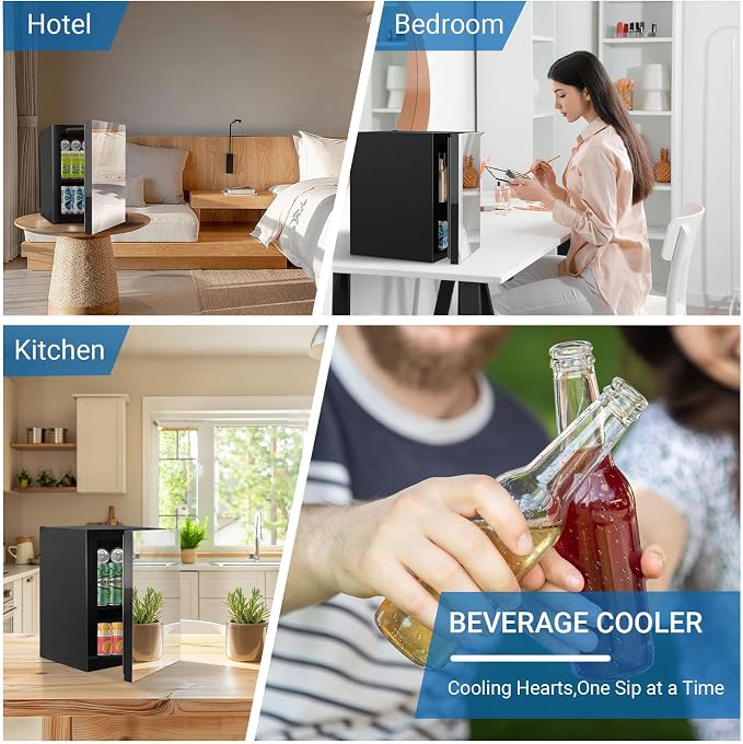 24 Cans/0.9 Cubic Feet Beverage Refrigerator Cooler and Skincare Mini Fridge - Image 7