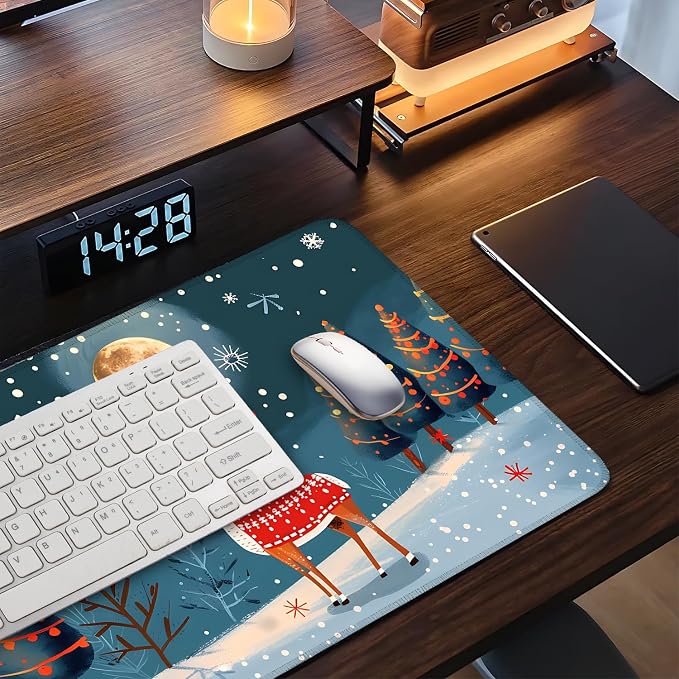 Large Mouse Pad 35.5 x 15.8 Inch, Christmas Reindeer Desk Mat, Gaming Mouse Pad - Image 8