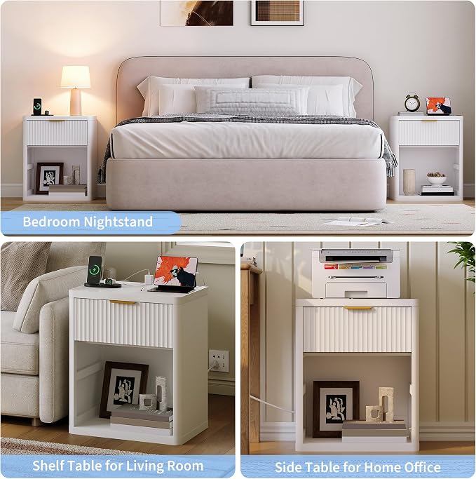 Fluted Nightstand Set of 2 - Image 8