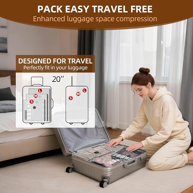18 Pack Travel Vacuum Bags for Clothing, Compression Seal Packing Cubes for - Image 6