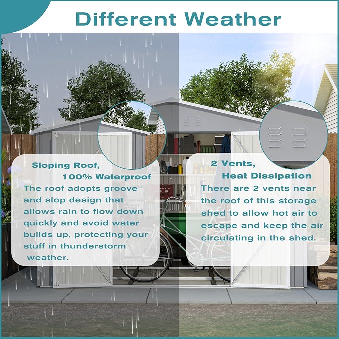 10x12 FT Outdoor Storage Shed - Image 4