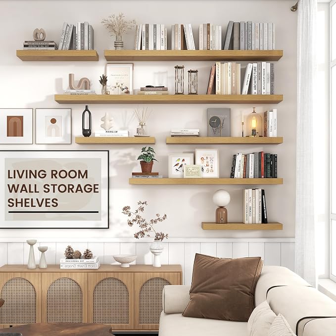 Floating Shelves for Wall, Engineered Wood Wall Shelves - Image 2