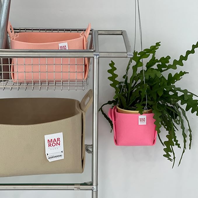 Collapsible Felt BABYPINK Storage Bin Medium 11"x7.1"x7.1" – Foldable Basket - Image 7