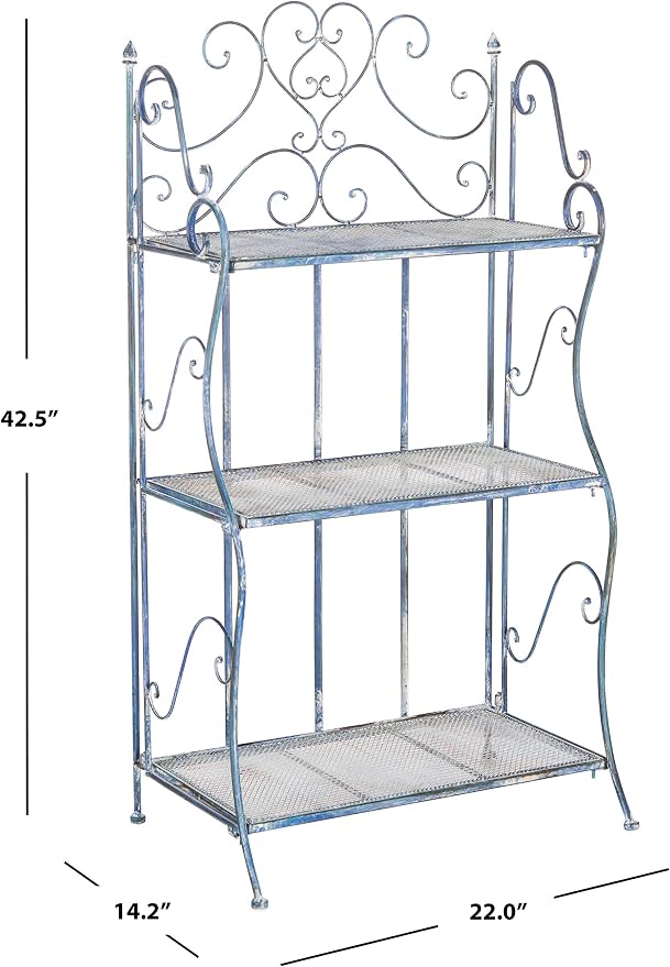 Safavieh Outdoor Collection Torus Antique Blue 3-Tier Shelf - Image 2