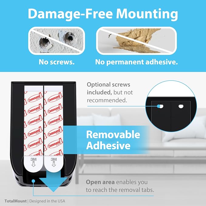 TotalMount Hole-Free Remote Control Holder – Eliminates Need to Drill Holes in - Image 4