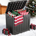 31 Gallon Outdoor Storage Box, Lockable Resin Deck Box by HomePage