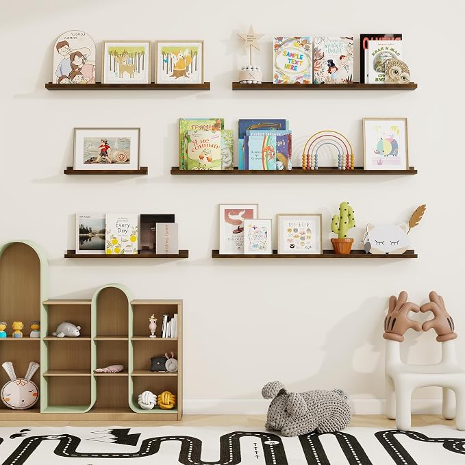 Picture Ledge Shelf, Floating Shelves Set of 2, 48 Inches Solid Wood Nursery - Image 7