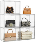 Purse Organizer for Closet, 5 Pack Clear Acrylic Display Case for Purse Handbag by ZLLZUU