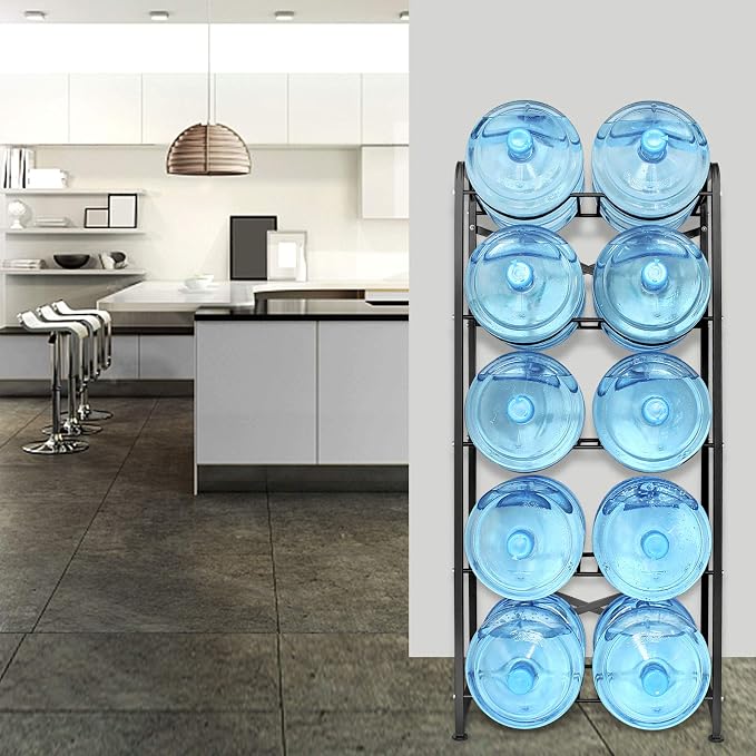 5 Gallon Water Bottle Holder for 10 Bottles, 5 Tiers Heavy-Duty Water Cooler - Image 6