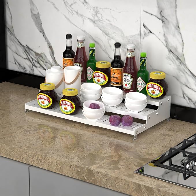 Spice Rack Organizer for Cabinet, 3 Tier Expandable shelf, Pantry and more - Image 2