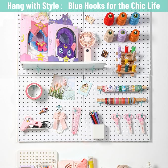 HUHOLE Pegboard Hooks 2 Inch 50PC, Fit 1/4" or 1/8" Pegboard, Ideal Peg Board - Image 7