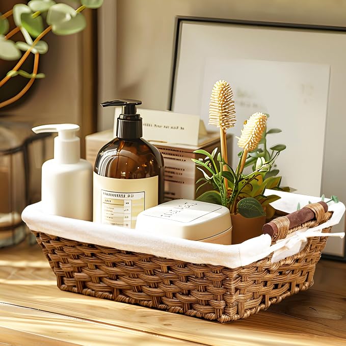 Basket - Wicker Storage Basket, Hand Woven Wicker Storage Basket - Image 4