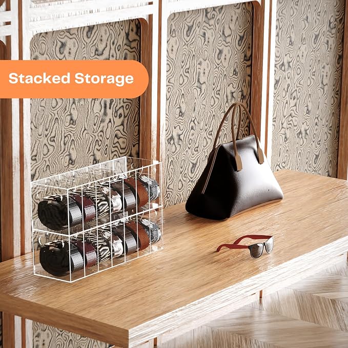 Belt Organizer - Acrylic Belt Storage Holder - Image 3