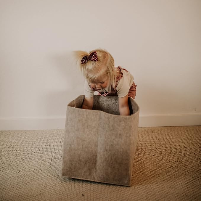 Parker Baby Co. Felt Foldable Storage Cube Bin - Image 5