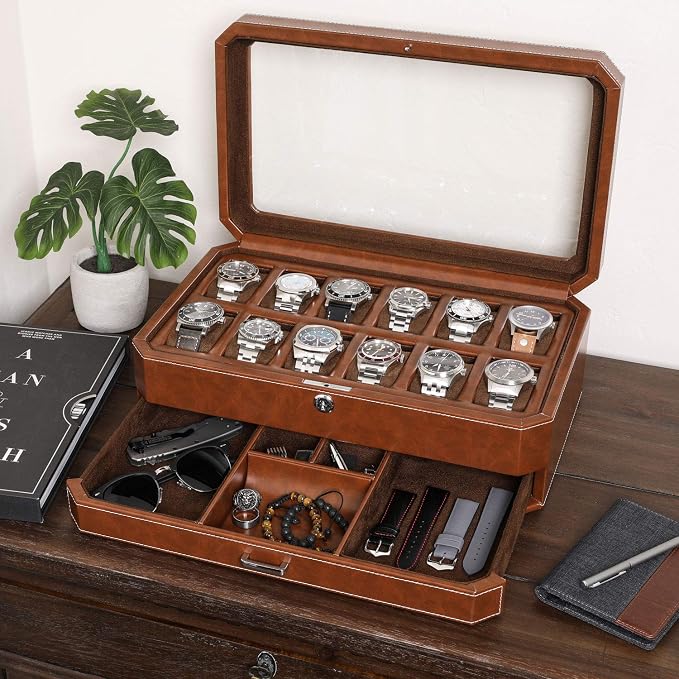 ROTHWELL 12 Slot Leather Watch Box - Image 2