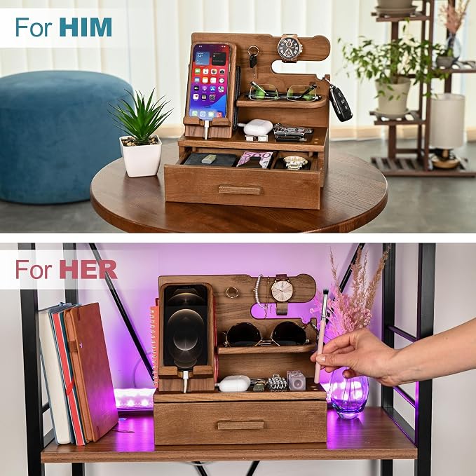 TESLYAR Wood Phone Docking Station - Image 5