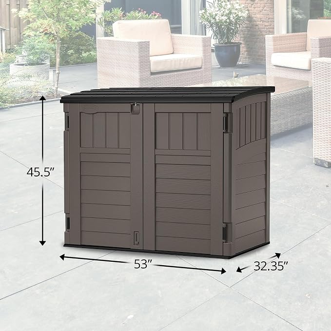 Suncast Outdoor Storage Shed for Backyard and Garden, Horizontal, Stoney Grey - Image 2