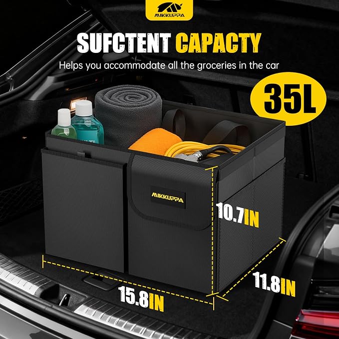 MIKKUPPA Car Trunk Organizer - 35L Collapsible Trunk Organizer - Image 2