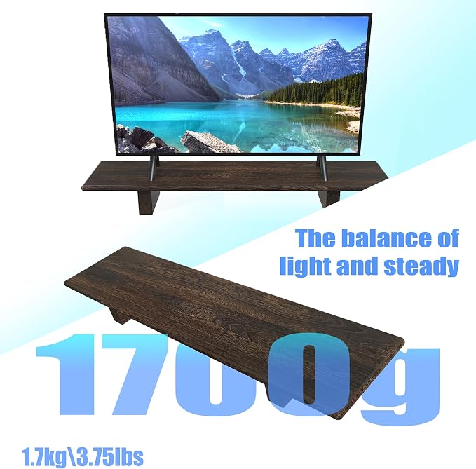 "WEGASTU Solid Wood Rustic Desk Monitor Stand - Image 9