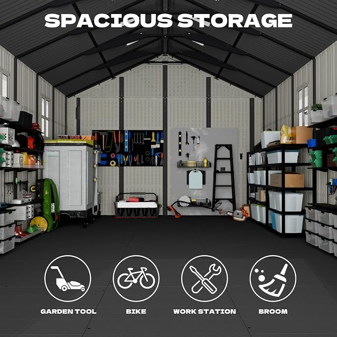 Devoko 10x16 FT Resin Outdoor Storage Shed - Image 2