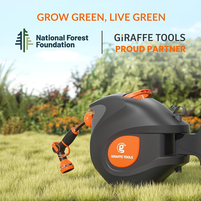 Giraffe Tools BW35 Retractable Garden Hose Reel | Wall-Mounted, Automatic Rewind - Image 8