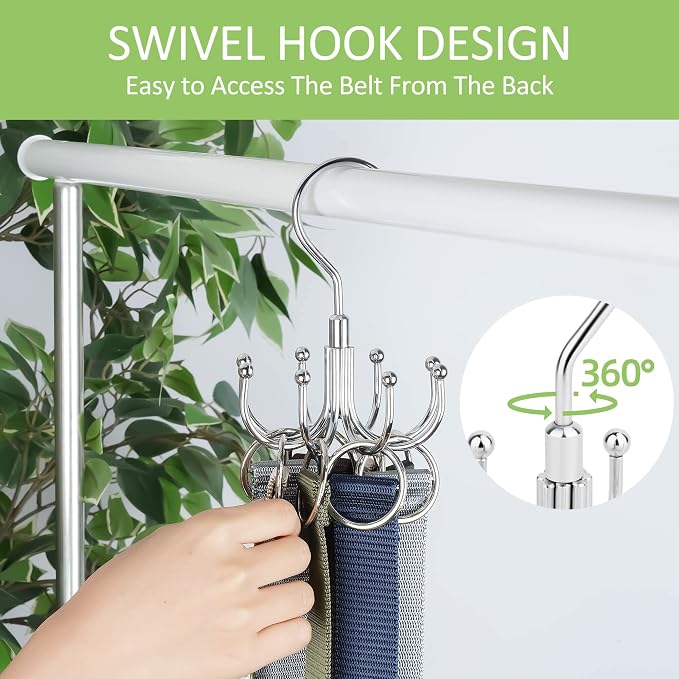 Belt Hanger, Rotatable Belt Organizer - Image 4