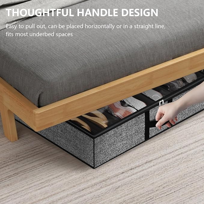 homyfort Under Bed Shoe Storage Organizer Fits 16 Pairs Shoes and 4 Pairs Boots - Image 8
