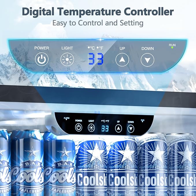 Coolski 24 inch Beverage Refrigerator, 180 Cans Under Counter Fridge - Image 4