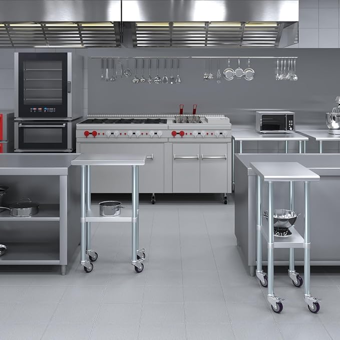 AmGood 24" x 15" Stainless Steel Work Table - Image 5