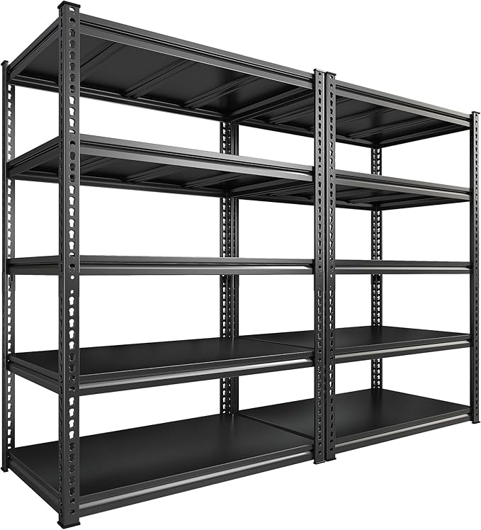 REIBII Garage Shelving 72" H Storage Shelves, 5-Tier Metal Shelving Adjustable by REIBII
