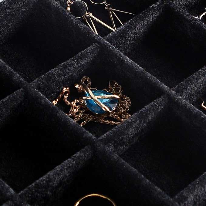 Frebeauty Stackable Velvet Jewelry Organizer Trays - Image 6