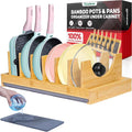 Bamboo Pots and Pans Organizer under Cabinet, Bakeware and Cutting Board by BEWBOW