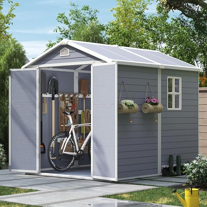Aoxun 6X8 FT Resin Outdoor Storage Shed by Aoxun